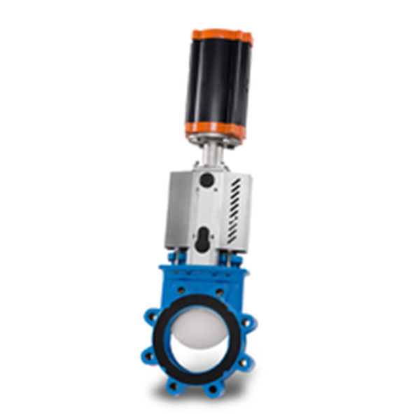 Cast Iron Lugged Knife Gate Valve with Pneumatic Cylinder Operators